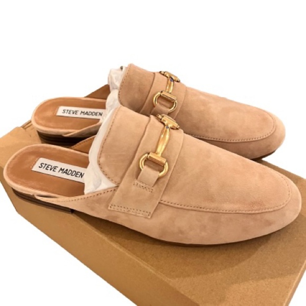 NIB- Steve Madden Camel Suede Mule